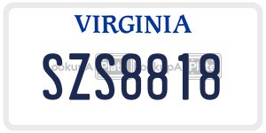 SZS8818  license plate in VA