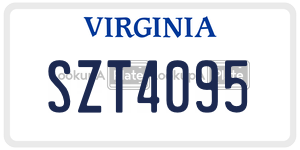 SZT4095  license plate in VA