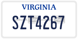 SZT4267  license plate in VA