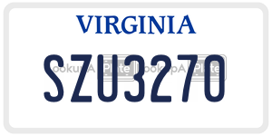 SZU3270  license plate in VA