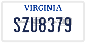 SZU8379 license plate in Virginia