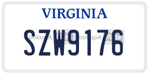 SZW9176  license plate in VA