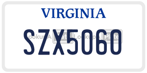 SZX5060  license plate in VA