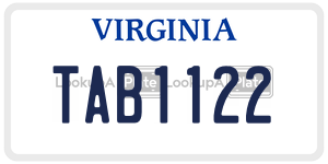 TAB1122  license plate in VA