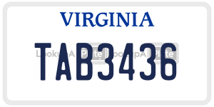 TAB3436  license plate in VA