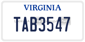 TAB3547  license plate in VA