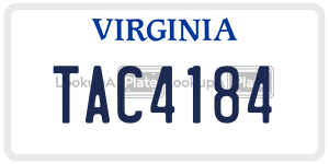 TAC4184  license plate in VA