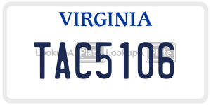 TAC5106  license plate in VA