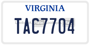 TAC7704  license plate in VA