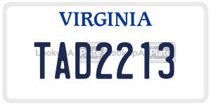 TAD2213  license plate in VA