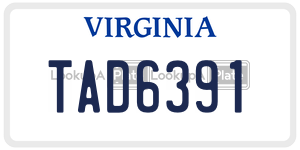 TAD6391  license plate in VA