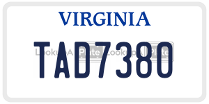 TAD7380  license plate in VA