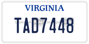 TAD7448  license plate in VA