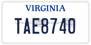 TAE8740  license plate in VA