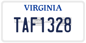 TAF1328  license plate in VA