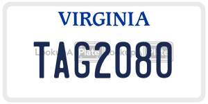 TAG2080  license plate in VA