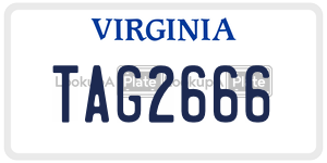 TAG2666  license plate in VA