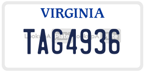 TAG4936  license plate in VA