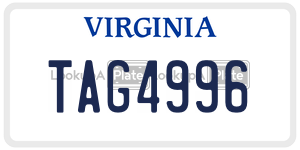 TAG4996  license plate in VA