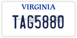 TAG5880  license plate in VA