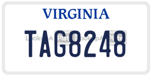 TAG8248  license plate in VA