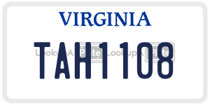 TAH1108  license plate in VA