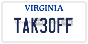 TAK30FF  license plate in VA