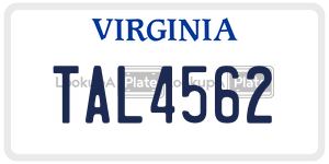 TAL4562  license plate in VA