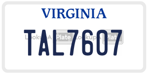 TAL7607  license plate in VA