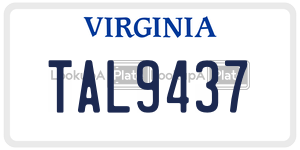 TAL9437  license plate in VA