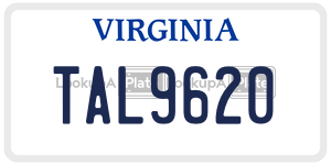 TAL9620  license plate in VA