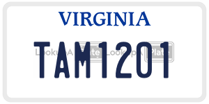 TAM1201  license plate in VA