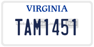TAM1451  license plate in VA
