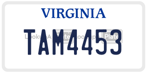 TAM4453  license plate in VA