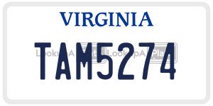 TAM5274  license plate in VA