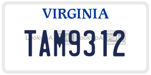 TAM9312 license plate in Virginia