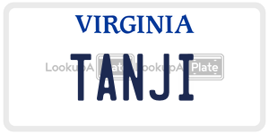 TANJI  license plate in VA