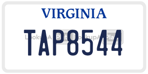 TAP8544  license plate in VA