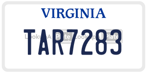 TAR7283  license plate in VA