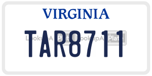 TAR8711  license plate in VA