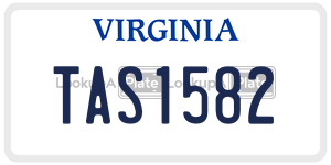 TAS1582  license plate in VA