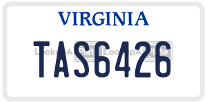 TAS6426  license plate in VA