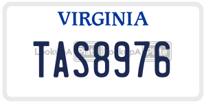TAS8976  license plate in VA