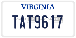 TAT9617  license plate in VA