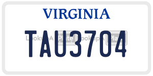 TAU3704  license plate in VA