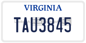 TAU3845  license plate in VA