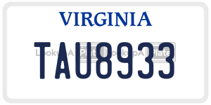 TAU8933  license plate in VA