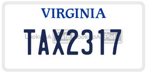 TAX2317  license plate in VA