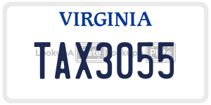 TAX3055  license plate in VA