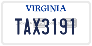TAX3191  license plate in VA